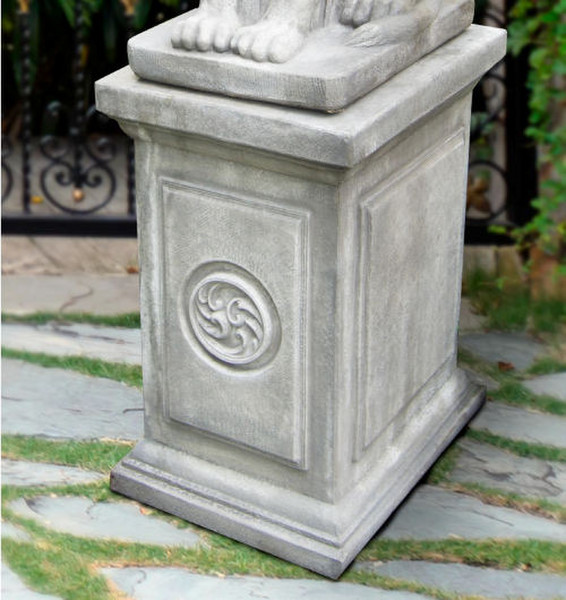 Lion Pedestal Tall Plinth Column Cement Henri Garden Outdoor